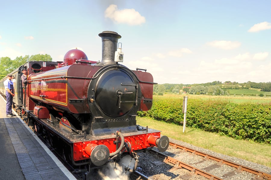Steam train on the Kent and East Sussex Railway